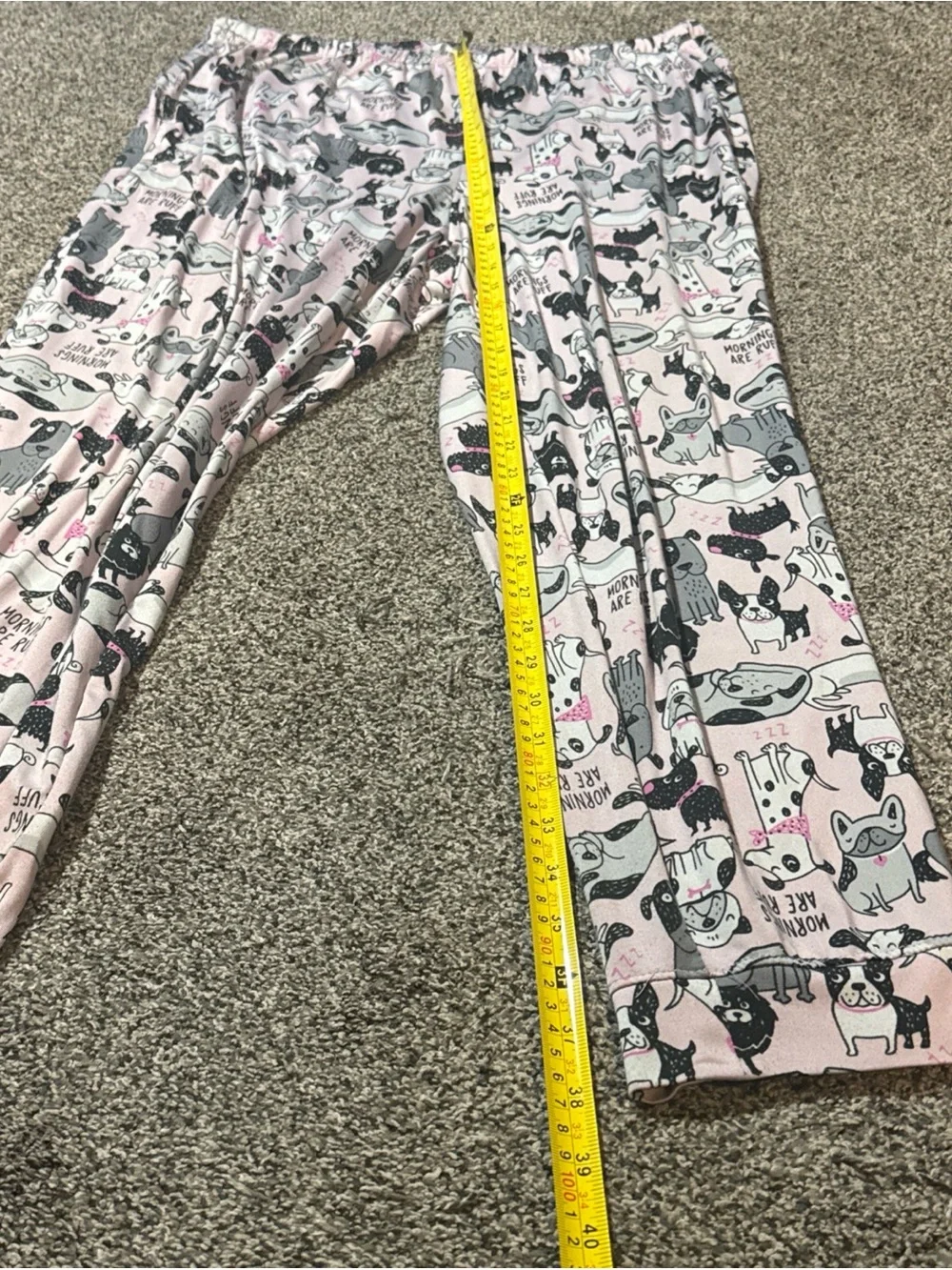 Secret Treasures Dog Print Mornings Are Ruff Longe Pajama Pants Pink XL (16-18)